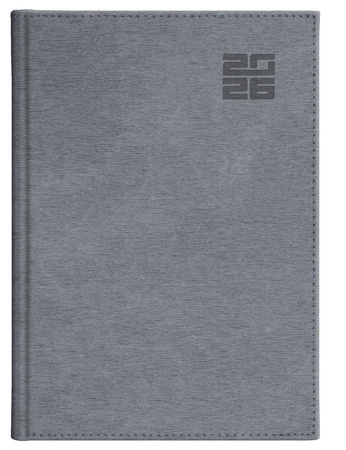 Kalendarz 2026 B5 tygodniowy z notesem Aluminium Standard srebrny