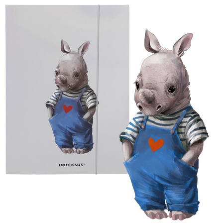 Teczka A4 na gumkę CUTE Nosorożec