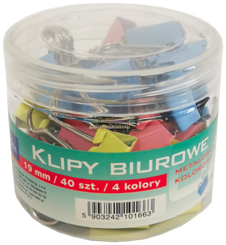 Klipy 19 mm Tetis 40 sztuk kolorowe