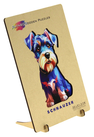 Puzzle 200 drewniane kolorowe Pies Sznaucer