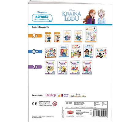 Disney uczy Kraina lodu Alfabet do kolorowania UKOA-9301