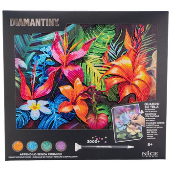 Diamentowa mozaika Kwiaty tropikalne