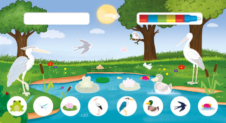 Wesołe ptaki. Flamaster wodny