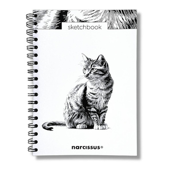 Szkicownik B5 Kot na spirali z perforacją 60k