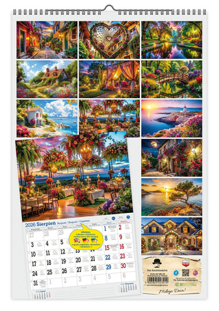 Kalendarz 2026 ścienny Romantyczne widoki A3 VD15