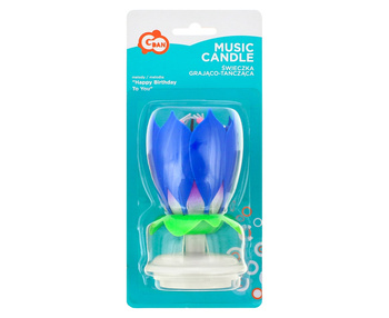Świeczka Grająco Tańcząca niebieska blister