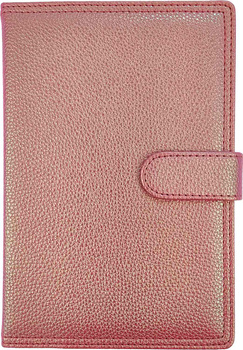 Kalendarz 2026 A5 dzienny z zapięciem hologram różowy