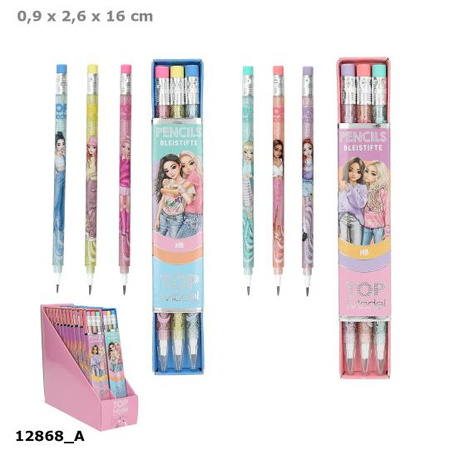 Ołówki przekładane z gumką w pudełku Top Model 1szt.mix 12868A