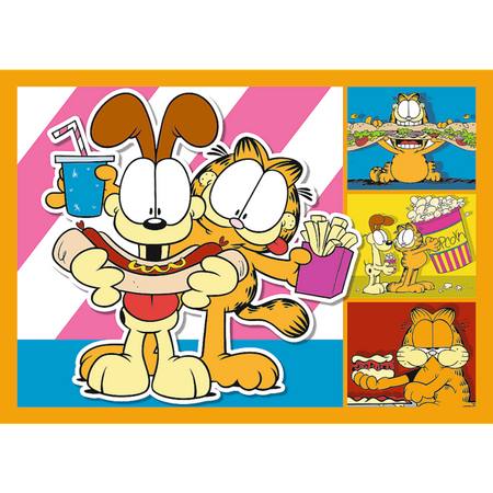 Puzzle 4w1 Garfield kocha lazanię 34673