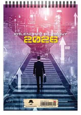 Kalendarz 2026 biurkowy pionowy tygodniowy na spirali KBA5