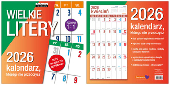 Kalendarz 2026 classic Wielkie litery