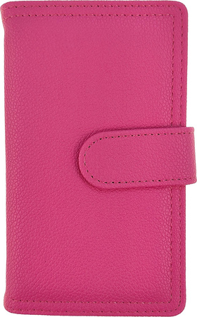 Kalendarz 2026 B6 dzienny z zapięciem ekoskóra malinowy