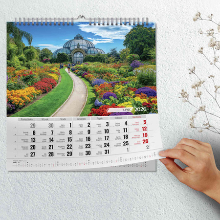 Kalendarz 2026 Ogrody kwadrat ścienny
