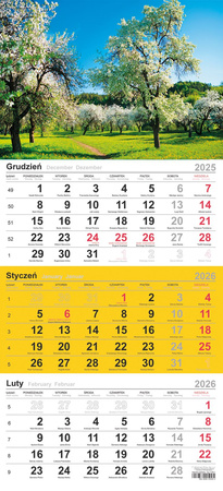 Kalendarz 2026 trójdzielny