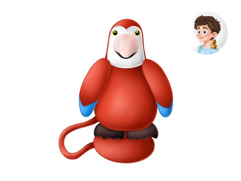 Magnes maskotka Gifty Papuga