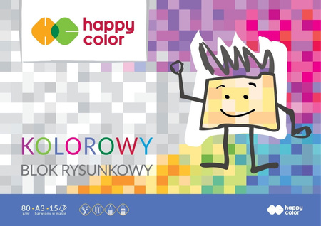 Paczka Blok rysunkowy kolorowy A3 80g Happy Color 10sztuk
