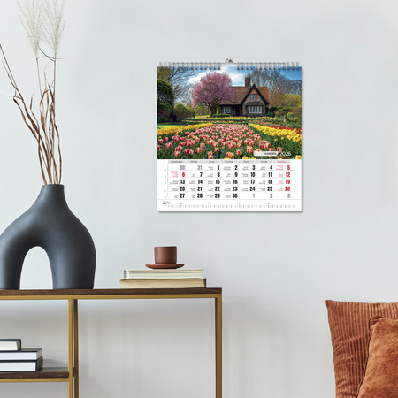 Kalendarz 2026 Ogrody kwadrat ścienny