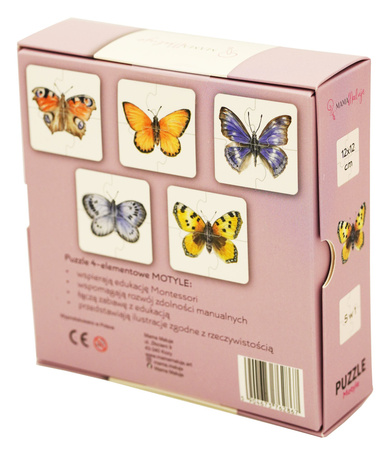 Puzzle 4 elementowe Motyle