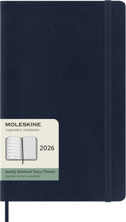 Kalendarz 2026 12M Moleskine L tygodniowy miękka oprawa Sapphire blue13x21cm