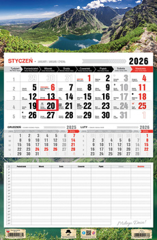 Kalendarz 2026 trójdzielny jednodzielny z planem zajęć Tatry KTJ4 V2