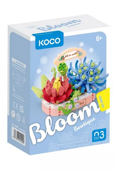 Klocki KOCO sukulenty doniczka niebieska 271 elementów