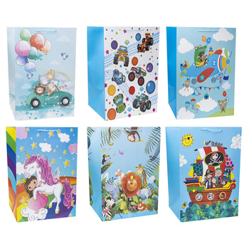 Torebki prezentowe TD-23074-WB Szerokie Dno 12 sztuk