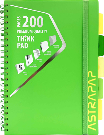 Kołozeszyt A4 PP Neon Line 200k. kratka 1szt.mix