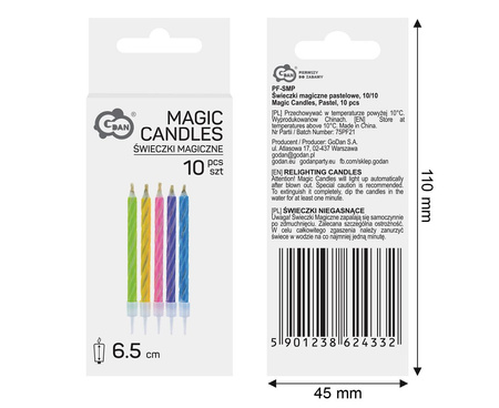 Świeczki magiczne pastelowe 10szt.