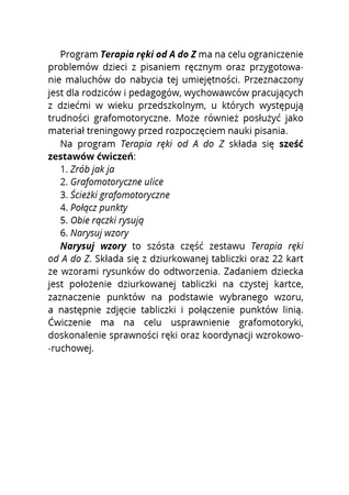 Terapia ręki od A do Z narysuj wzory