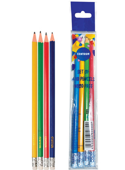 Zestaw ołówków sześciokątnych z gumką HB 80689 4 szt.