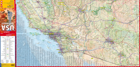USA Southwest road and tourist map 1:1 350 000 laminat 2025