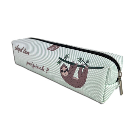 Piórnik szkolny młodzieżowy prostokąt kostka Leniwiec Chwilunia