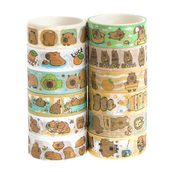 Zestaw taśm washi Kapibara 1,5cmx2 m 12szt.