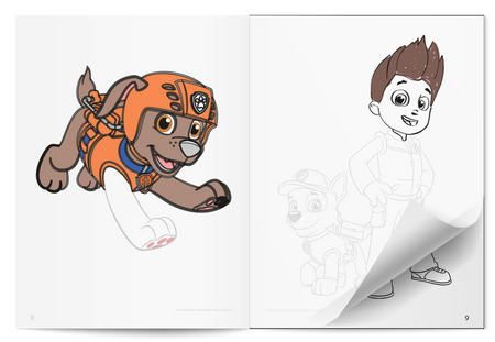 Odrysuj koloruj. Psi Patrol. Cztery łapy w akcji!