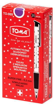 Paczka długopis automatyczny S-fine fioletowy 20 szt.