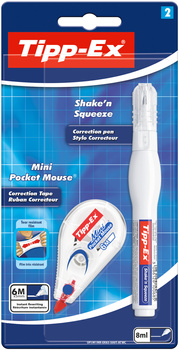 Korektor TIPP-EX Mini Pocket Mouse+Shake n Squeeze BIC  blister 1+1 szt.