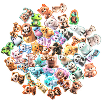 Naklejki winylowe Zwierzątka 4-6 cm 50szt.