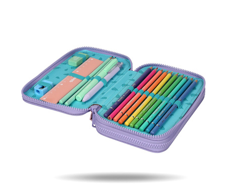 Piórnik 2-komorowy Disney Fashion Stitch Jumper 2 z wyposażeniem