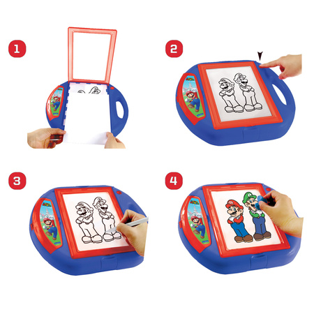 Projektor rysunkowy Super Mario z szablonami i stemplami CR310NI