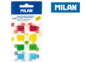Zakładki indeksujące transparentne Milan 45mmx12mm fluo 4 kolory