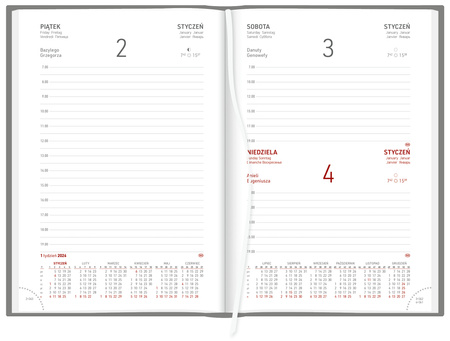 Kalendarz 2026 A5 dzienny Alumnium Standard czarny