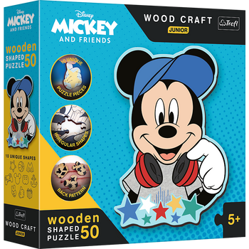 Puzzle 50 drewniane Wood Craft Junior W świecie Mickey 20199