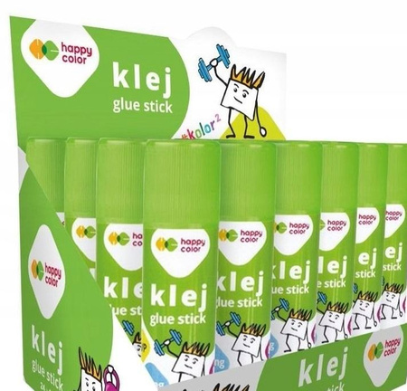 Display Klej w sztyfcie 15g HAPPY COLOR 24 szt. PACZKA