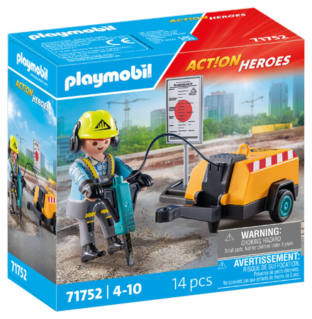 Playmobil Pracownik budowlany z młotem pneumatycznym 71752