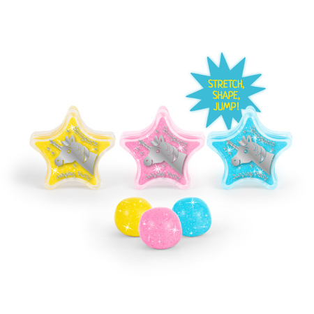 Brokatowa skacząca plastelina gwiazdka 15g Magic Moments 1 szt.mix