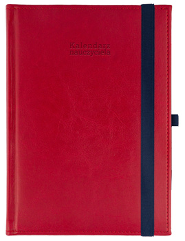 Kalendarz nauczyciela 2025/2026 A5T Nebraska z gumką CZERWONY