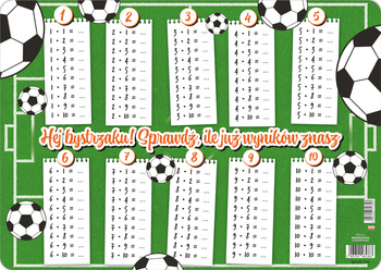 Podkładka na biurko B3 tabliczka mnożenia Piłka nożna