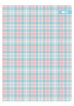 Paczka Teczka A4+ kartonowa z gumką Mild kratka błękitna Happy Color 10 szt.