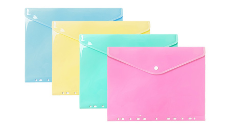 Paczka Teczka A4 kopertowa PP zawieszana pastel mix 10 szt.