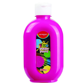 Farba plakatowa 300ml KEYROAD fluorescencyjna neonowy różowy